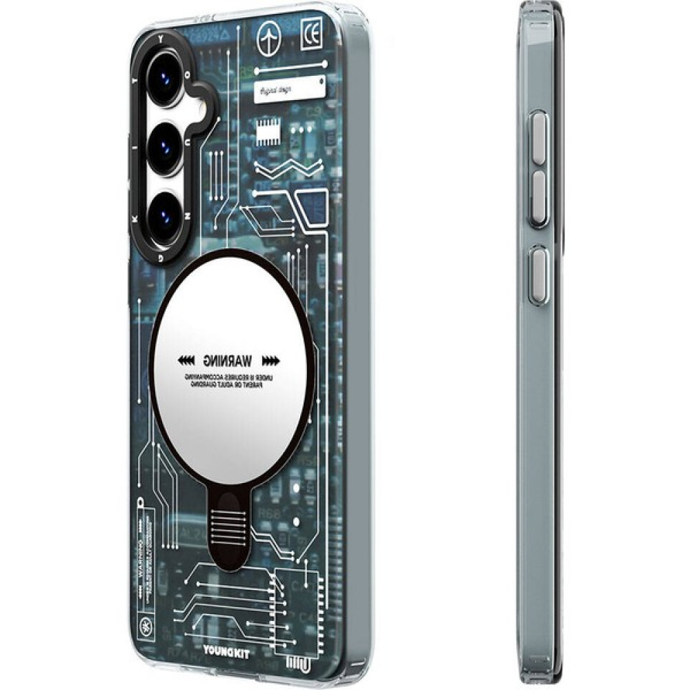 YoungKit Galaxy S24 Plus Uyumlu Kılıf Magsafe Şarj Özellikli Youngkit Technology Serisi Kapak Mavi Cep Telefonu Kılıfı Fiyatı