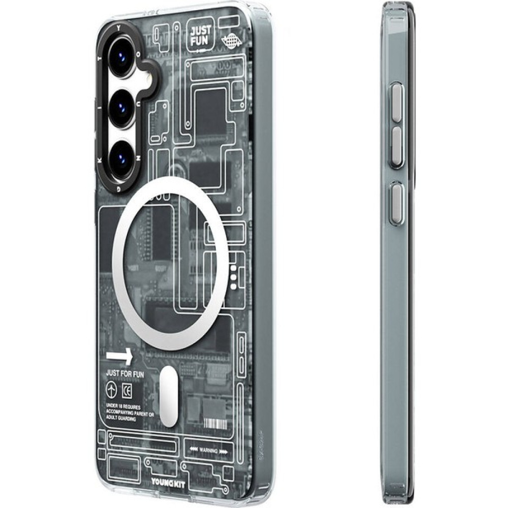 YoungKit Galaxy S24 Plus Uyumlu Kılıf Magsafe Şarj Özellikli Youngkit Technology Serisi Kapak Siyah Cep Telefonu Kılıfı Fiyatı