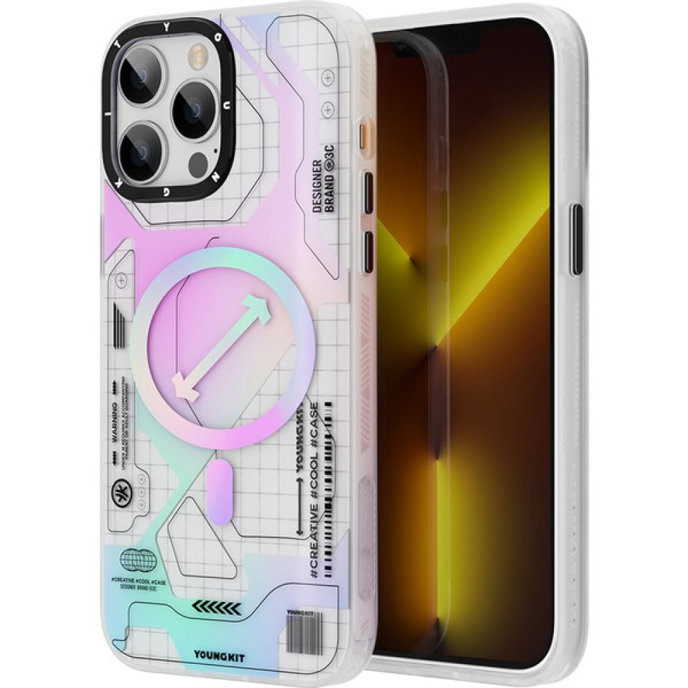 YoungKit iPhone 13 Pro Max Uyumlu Kılıf Magsafe Şarj Özellikli Youngkit Metaverse Serisi Kapak - Beyaz Cep Telefonu Kılıfı Fiyatı