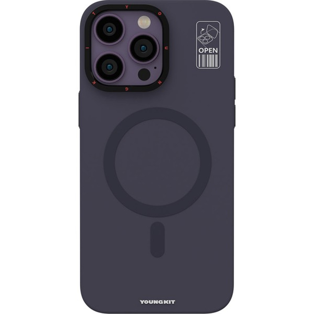 YoungKit iPhone 13 Pro Uyumlu Kılıf Magsafe Şarj Özellikli Standlı Youngkit Hermit Bracket Serisi Kapak - Derin Mor Cep Telefonu Kılıfı Fiyatı
