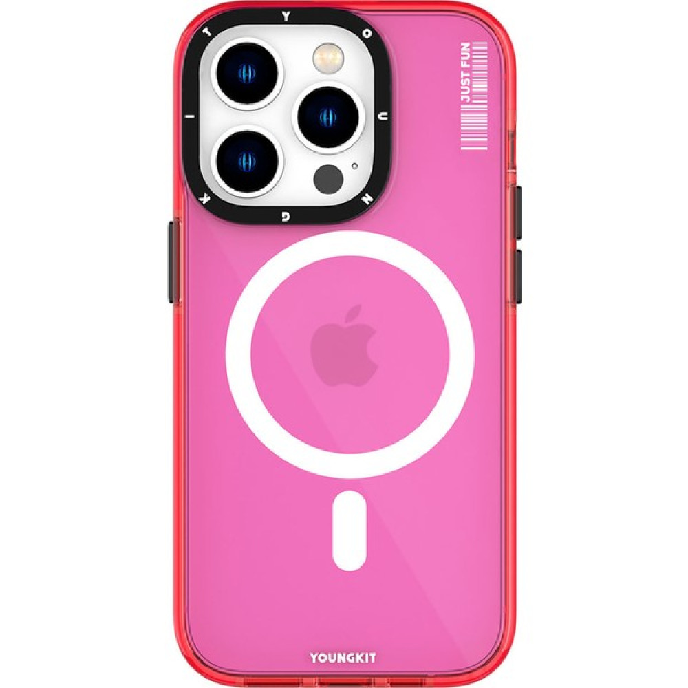 YoungKit iPhone 14 Pro Max Uyumlu Kılıf Magsafe Kablosuz Şarj Özellikli Youngkit Crystal Color Serisi Kapak - Pembe Cep Telefonu Kılıfı Fiyatı