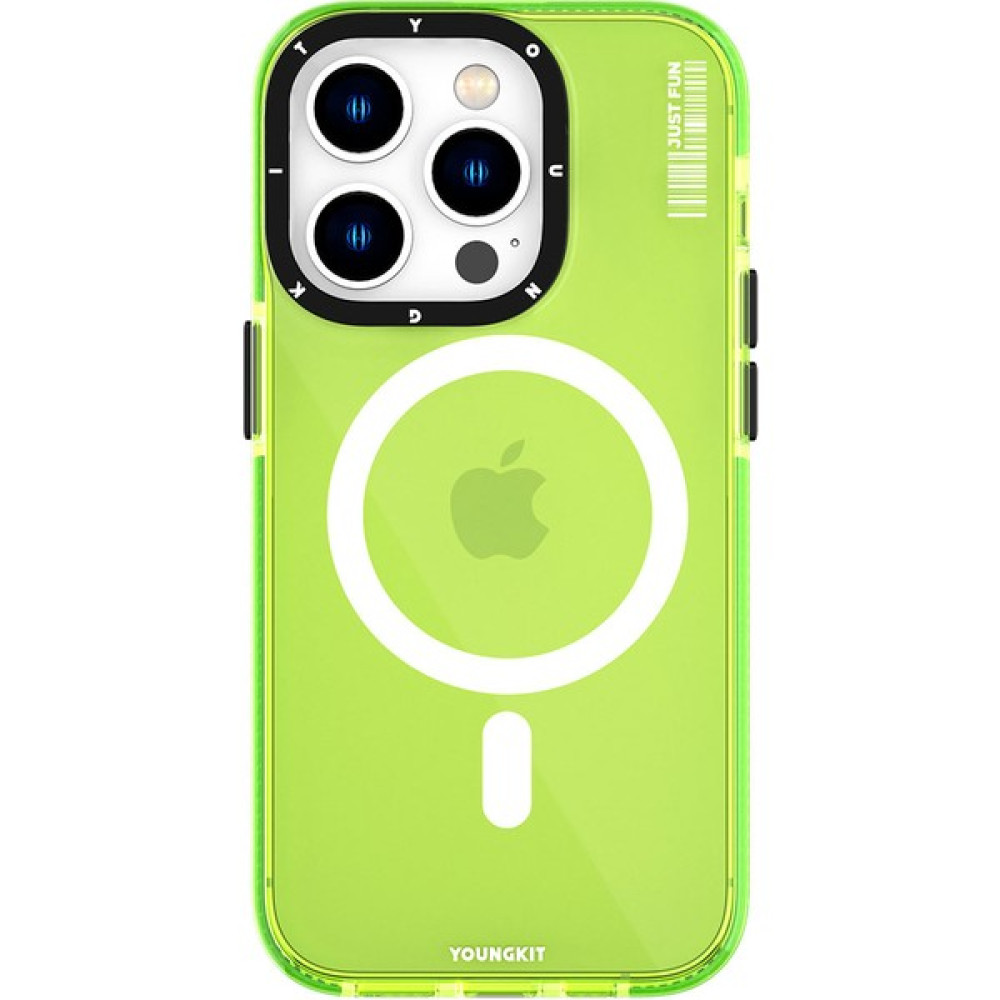 YoungKit iPhone 14 Pro Max Uyumlu Kılıf Magsafe Kablosuz Şarj Özellikli Youngkit Crystal Color Serisi Kapak - Yeşil Cep Telefonu Kılıfı Fiyatı