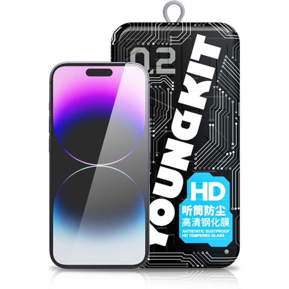 YoungKit iPhone 14 Pro Max Uyumlu Youngkit Antistatik ve Antidust Kolay Uygulama Aparatlı Cam Ekran Koruyucu - Şeffaf Cep Telefonu Ekran Koruyucusu Fiyatı