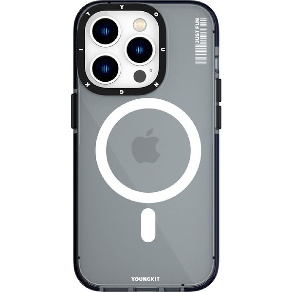 YoungKit iPhone 14 Pro Uyumlu Kılıf Magsafe Kablosuz Şarj Özellikli Youngkit Crystal Color Serisi Kapak - Siyah Cep Telefonu Kılıfı Fiyatı