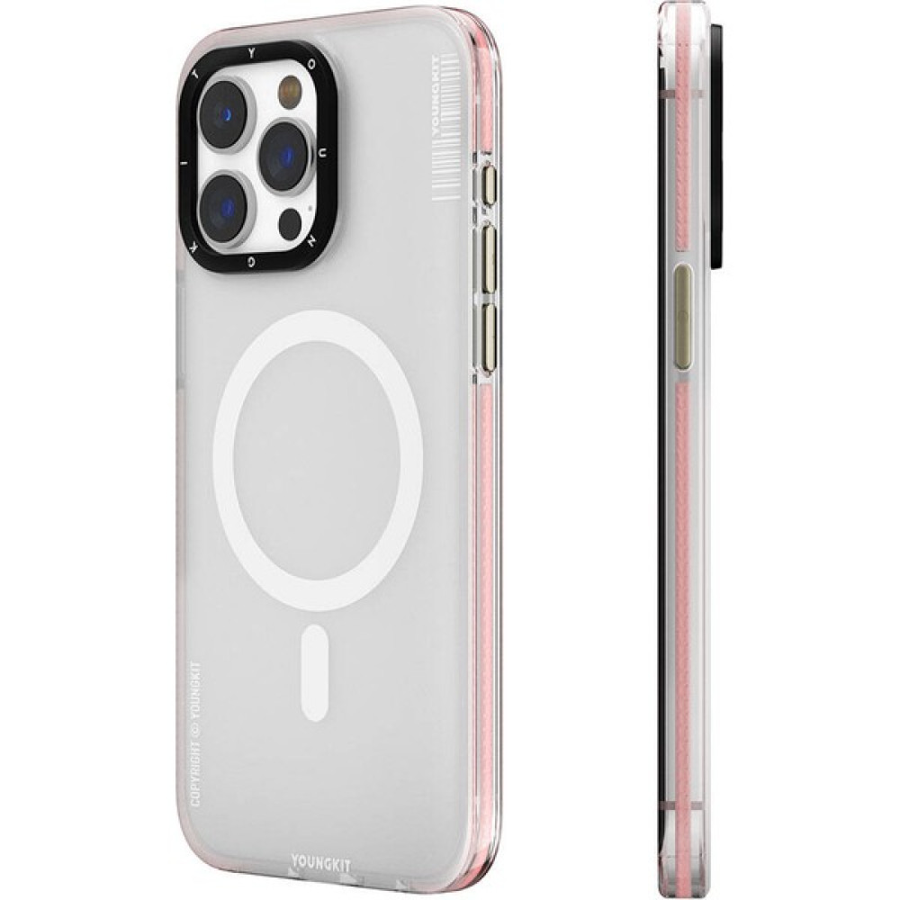 YoungKit iPhone 15 Pro Max Kılıf Magsafe Şarj Özellikli Youngkit Jiansha Serisi Kapak Pembe Cep Telefonu Kılıfı Fiyatı