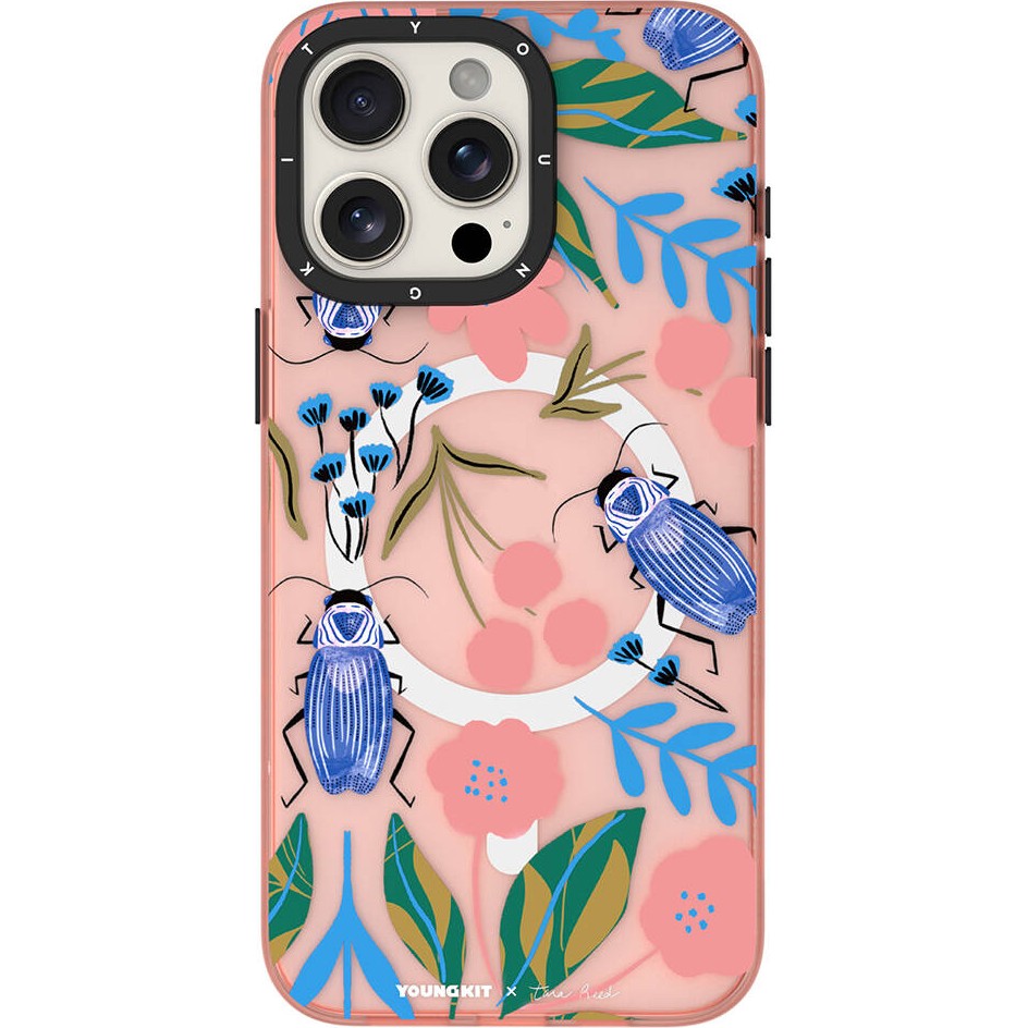 YoungKit iPhone 15 Pro Max Uyumlu Kılıf Magsafe Şarj Özellikli Youngkit Huagu Serisi Kapak Pembe Cep Telefonu Kılıfı Fiyatı