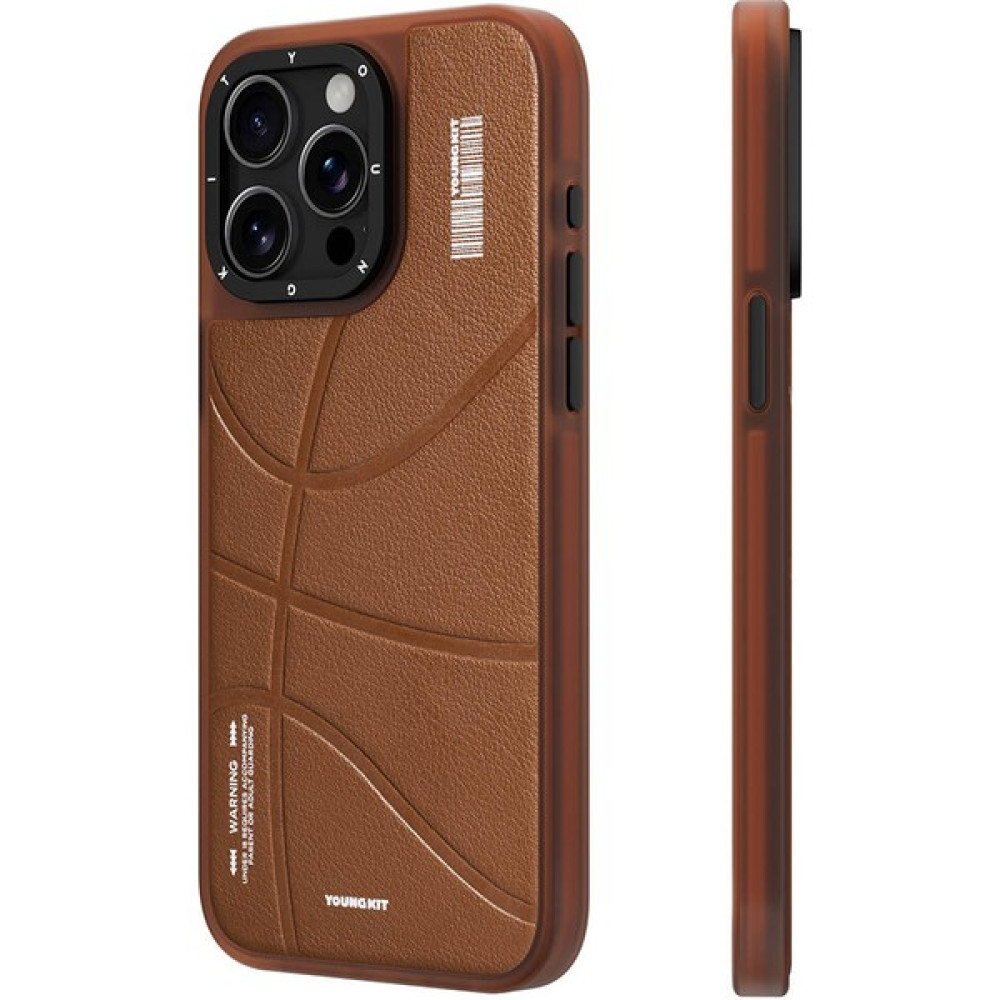 YoungKit iPhone 15 Pro Uyumlu Kılıf Magsafe Şarj Özellikli Youngkit Backboard Serisi Leather Kahverengi Cep Telefonu Kılıfı Fiyatı