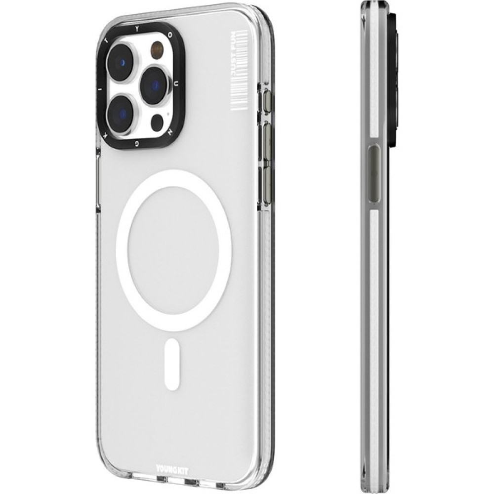 YoungKit iPhone 15 Pro Uyumlu Kılıf Magsafe Şarj Özellikli Youngkit Crystal Color Serisi Kapak Beyaz Cep Telefonu Kılıfı Fiyatı