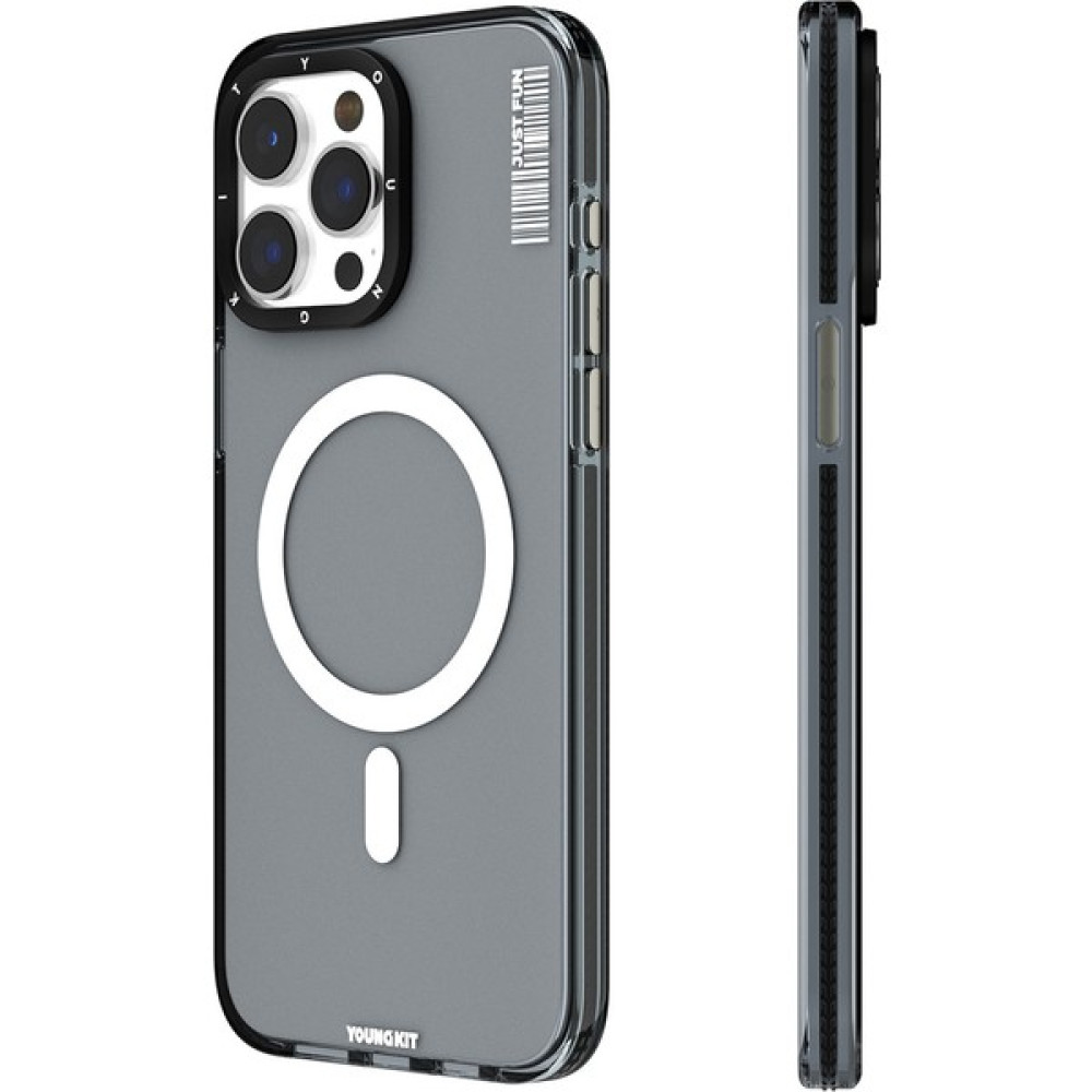 YoungKit iPhone 15 Pro Uyumlu Kılıf Magsafe Şarj Özellikli Youngkit Crystal Color Serisi Kapak Siyah Cep Telefonu Kılıfı Fiyatı