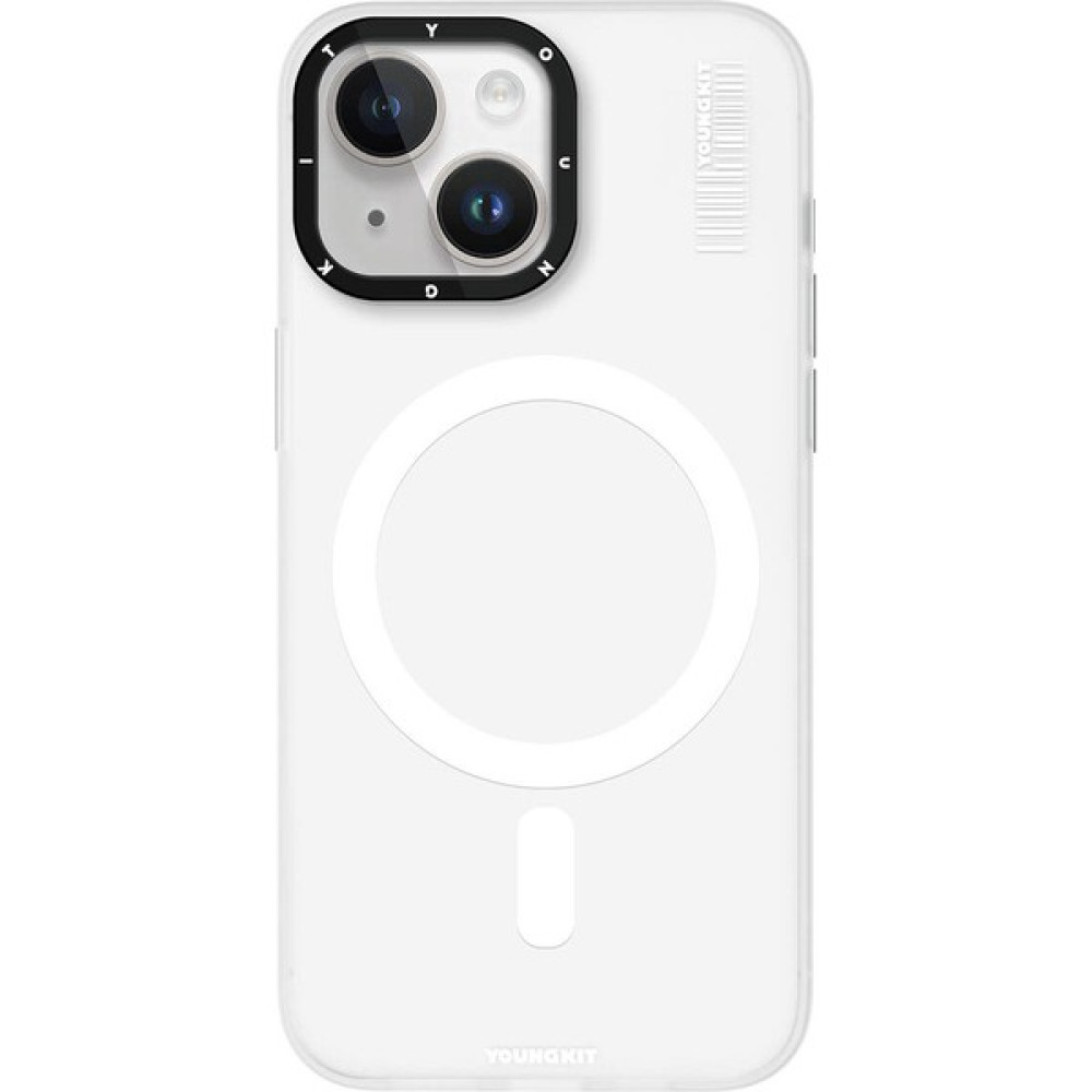 YoungKit iPhone 15 Uyumlu Kılıf Magsafe Şarj Özellikli Youngkit Hidden Sand Serisi Kapak Beyaz Cep Telefonu Kılıfı Fiyatı