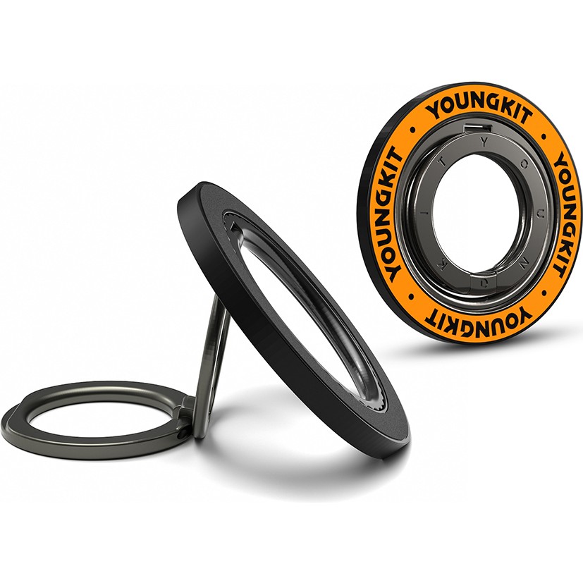 Youngkit Parmak Ring Stand Magnetik 360 Derece Dönebilen Double Ring Serisi Turuncu - iPhone 16 Pro Max Cep Telefonu Fiyatı