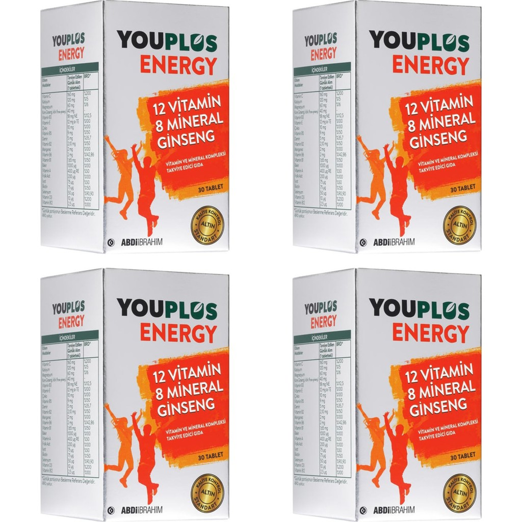 Youplus Energy Vitamin ve Mineral Kompleksi 30 Tablet- 4 Adet Diğer Fiyatı