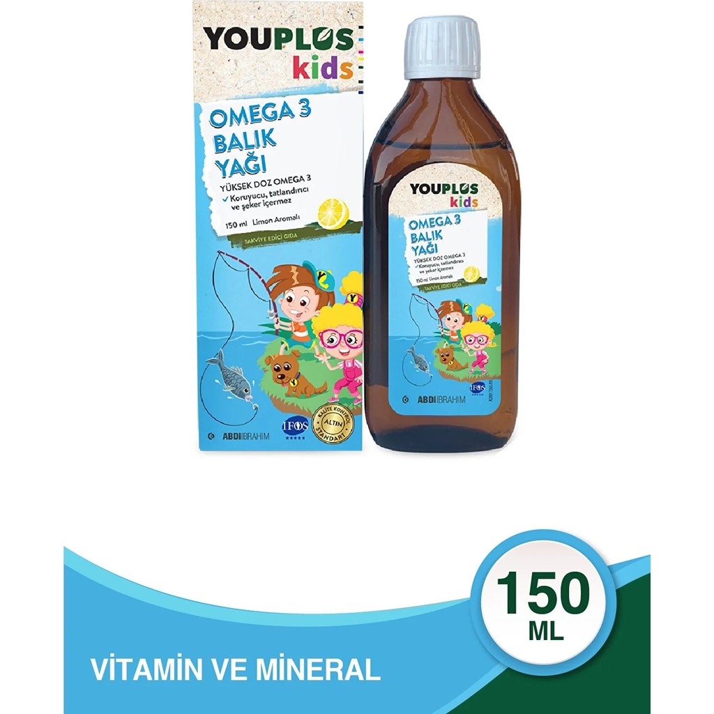 Youplus Kids Omega 3 150 ML Balık Yağı - Abdi İbrahim - Sade Diğer Fiyatı