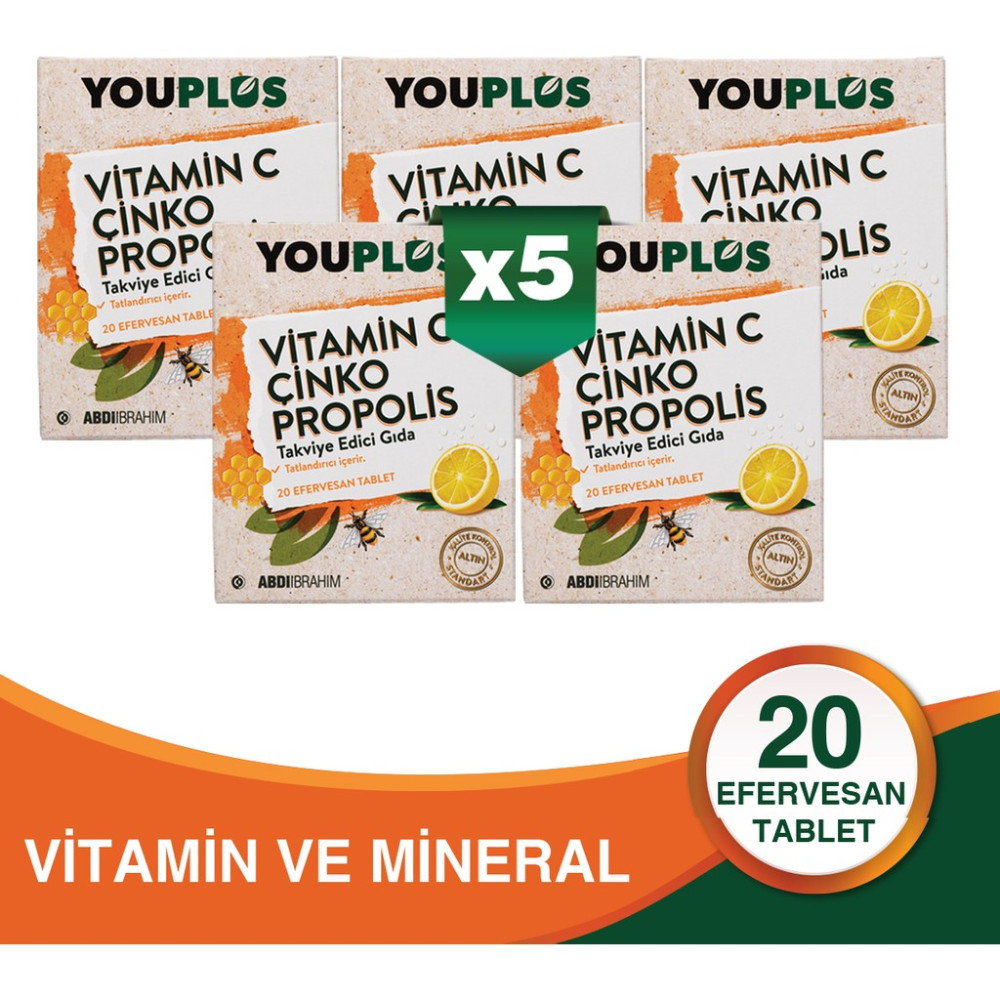 Youplus Vitamin C, Çinko & Propolis 20 Efervesan Tablet 5 Adet - Abdi İbrahim SSD / Solid State Drive Fiyatı