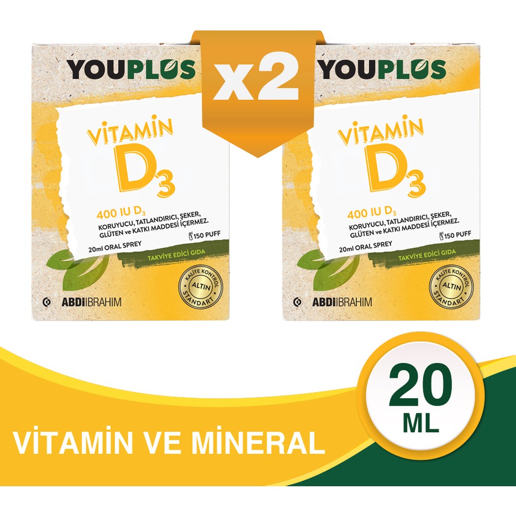 Youplus Vitamin D3 400 IU 20 ML Oral Damla 2 Adet - Abdi İbrahim - -- SSD / Solid State Drive Fiyatı