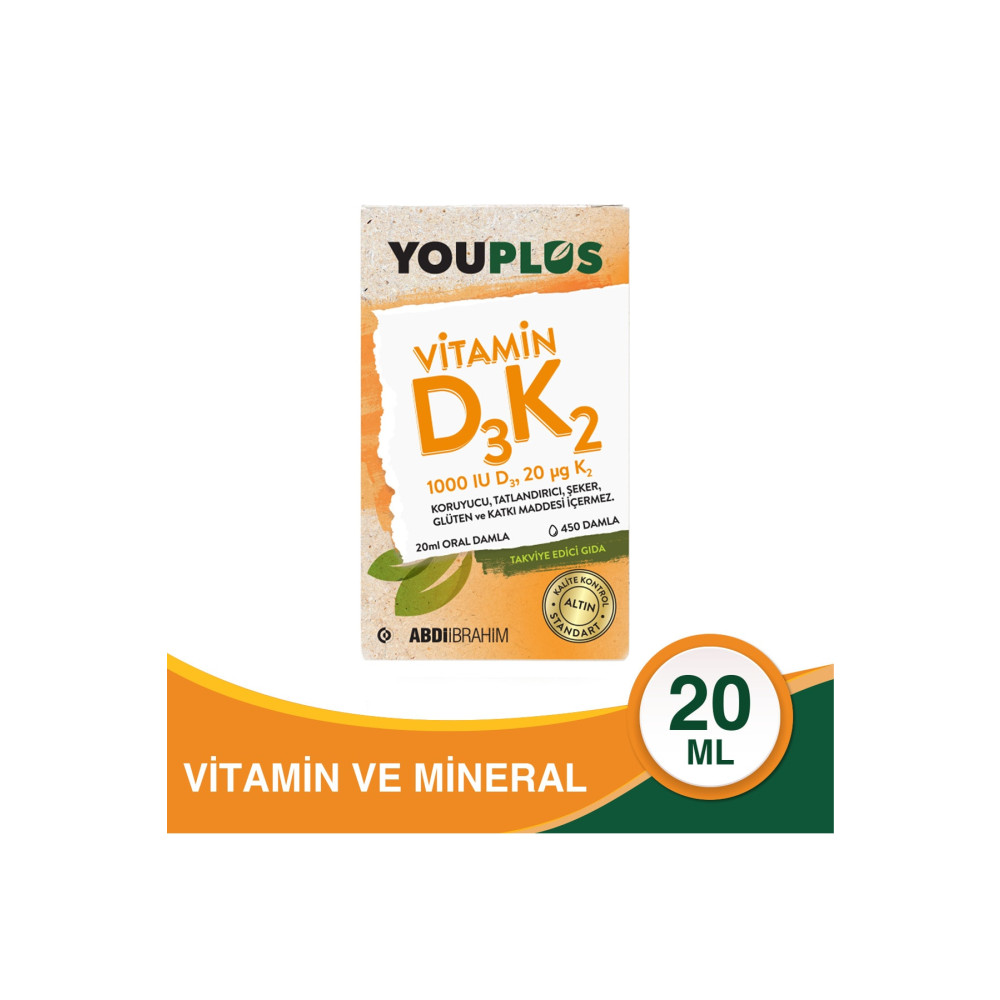 Youplus Vitamin D3k2 1000 Iu 20 Ml Oral Damla Sağlık / Diyet Fiyatı