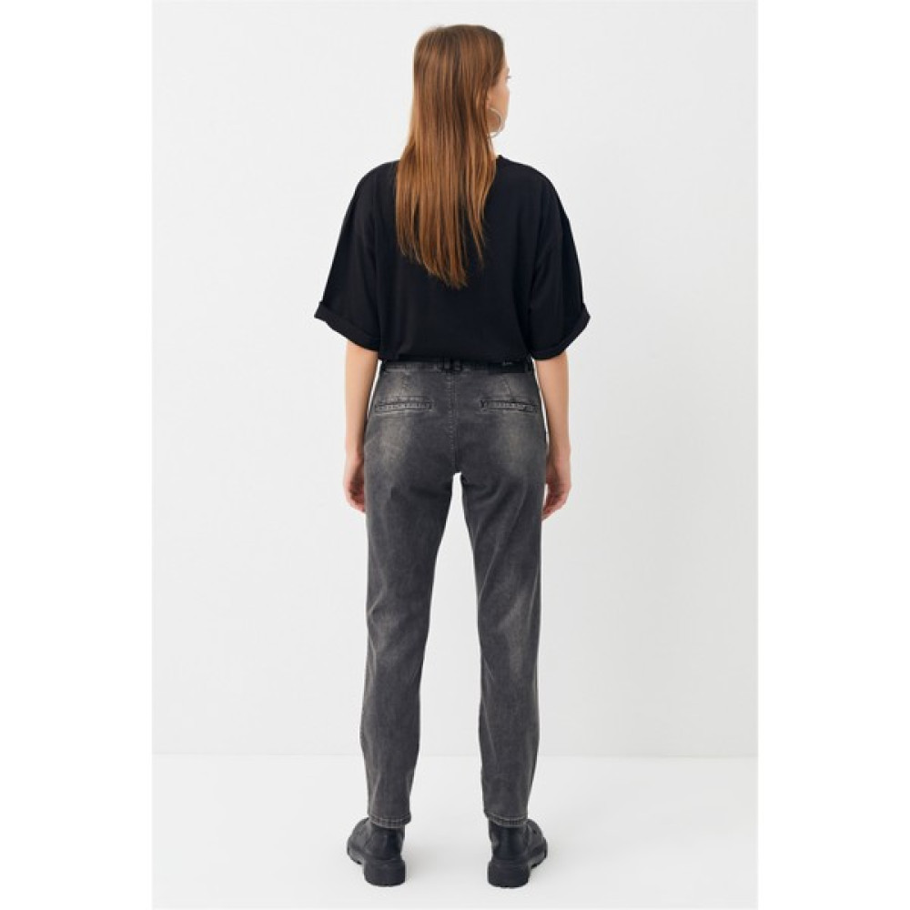 Your Name Kadın Antrasit Orta Bel Cep Ağzı Taşlı Mom Jean Bayan Jeans / Kot Pantolon Fiyatı