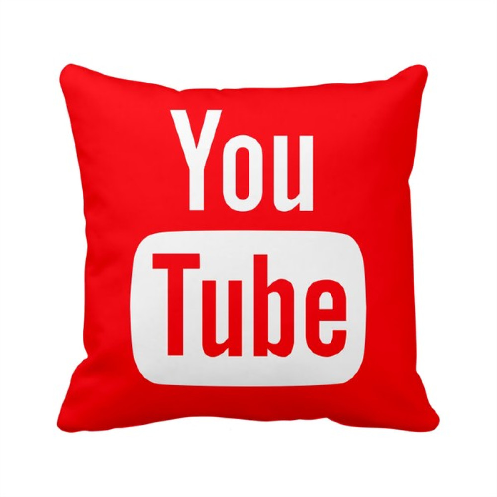 Youtube Kırmızı Sosyal Medya Saten Yastık - 36 x 36 cm Kırlent / Mobilya Yastığı Fiyatı