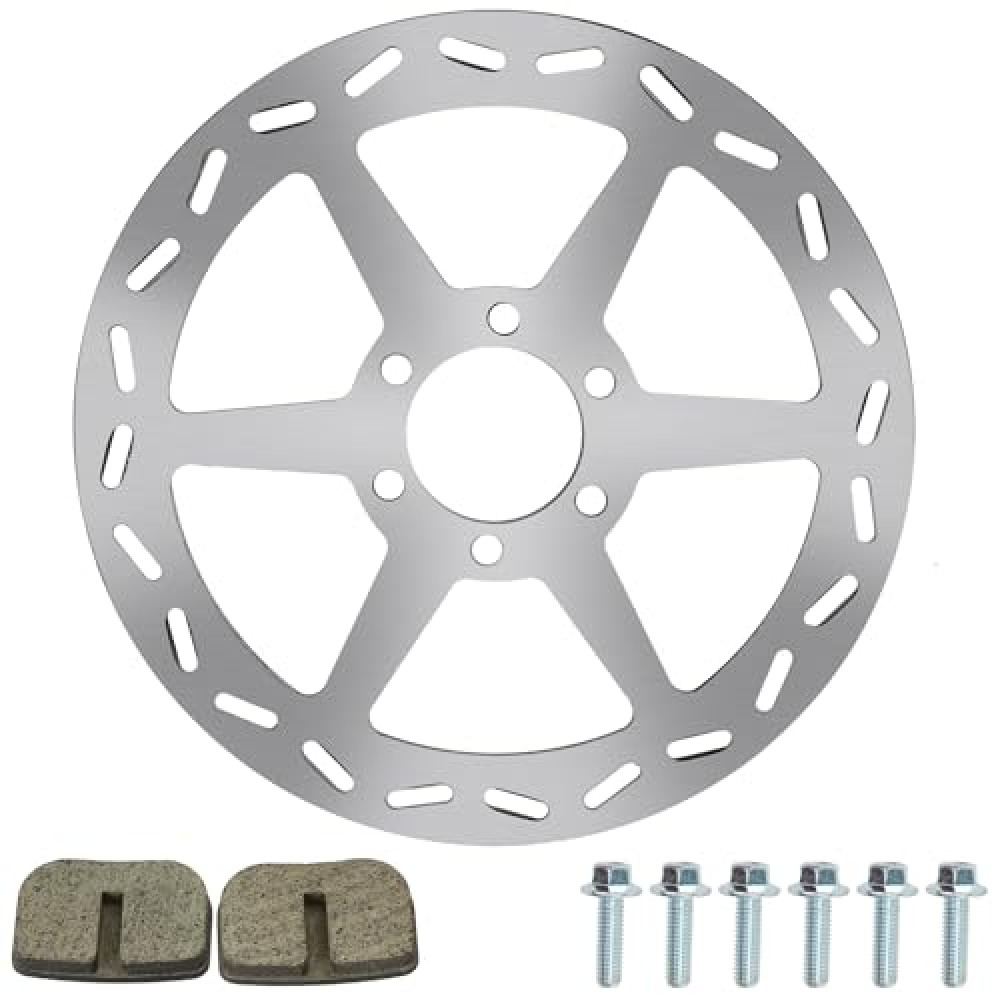 YOXUFA 180mm Mini Bike Disc Brake Rotor with Pads Replacement for Baja Doodle Bug DB30 CT100U CC100X 97cc 98cc 100cc Engine Motovox MBX10 MBX11 Mega Moto 80cc 105cc RT100 Mini Bike Powersports Parts