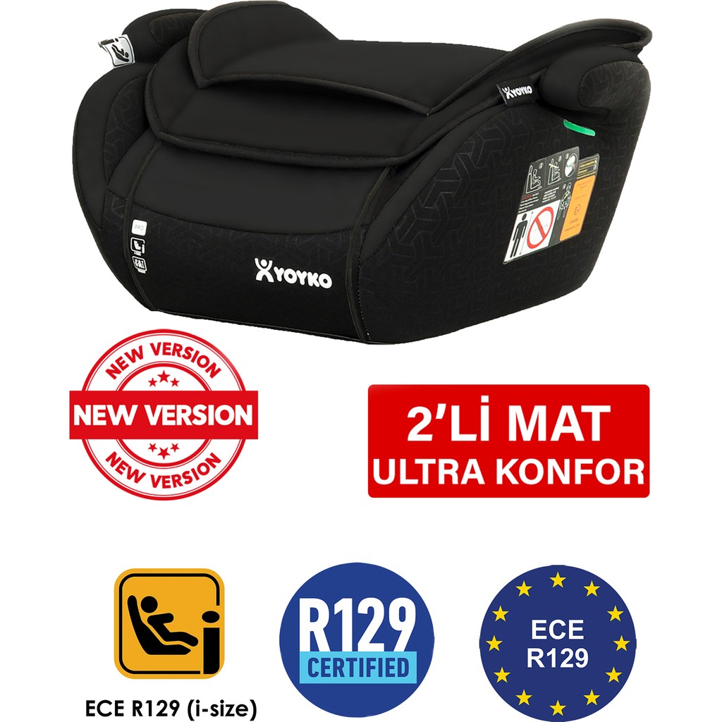 Yoyko 15-36 kg Oto Koltuğu Yükseltici I-Size Premium Booster Siyah ISOFIX YOKTUR Bebek Oto Koltuğu Fiyatı