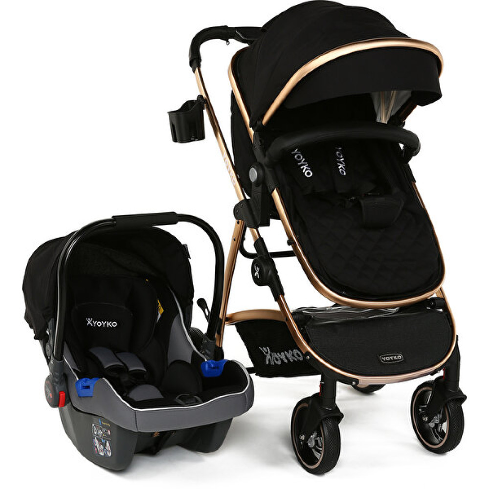 Yoyko City Seyahat Sistem Bebek Arabası 3 İn 1 Siyah Rose - Gold - Siyah Bebek Arabası-Puset Aksesuarları Fiyatı