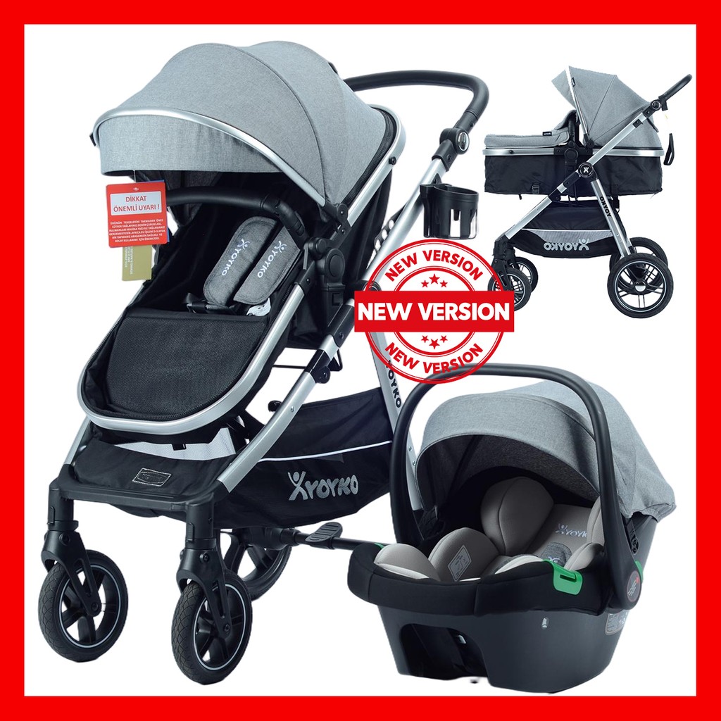 Yoyko Luxury I-Size Travel Sistem Bebek Arabası 3 In 1 Gri Silver - Gri - Silver Bebek Arabası ve Pusetler Fiyatı