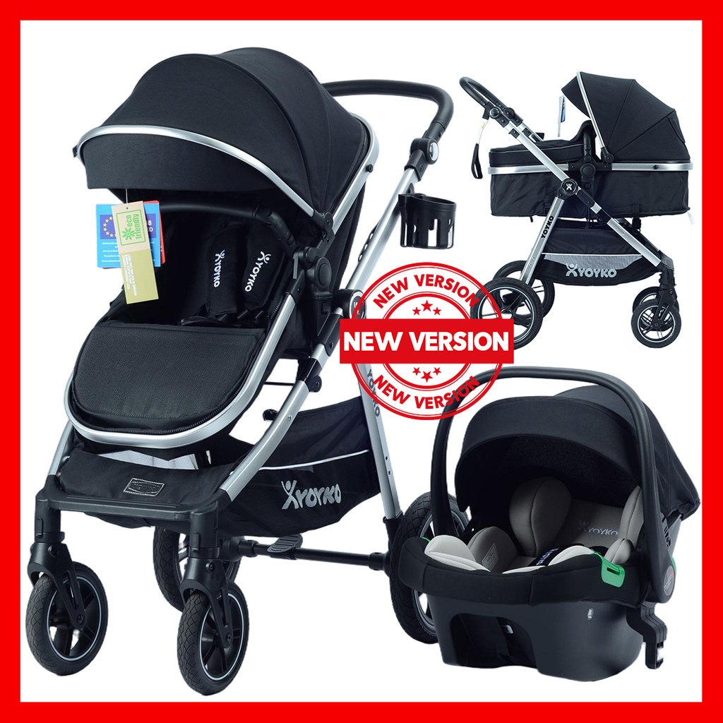Yoyko Luxury I-Size Travel Sistem Bebek Arabası 3 In 1 Siyah Silver Bebek Arabası ve Pusetler Fiyatı