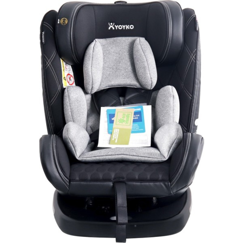 Yoyko Ultimate 360 ° Dönebilir Yatabilir 0-36 Kg Deri Oto Koltuğu ISOFIX/SIP/LATCH Gri Bebek Oto Koltuğu Fiyatı