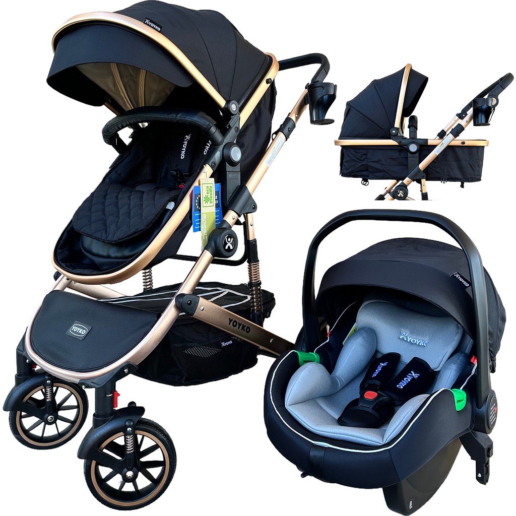 Yoyko Ultimate Travel Sistem Bebek Arabası 3 In 1 Siyah Rose - Siyah - Gold Bebek Arabası ve Pusetler Fiyatı