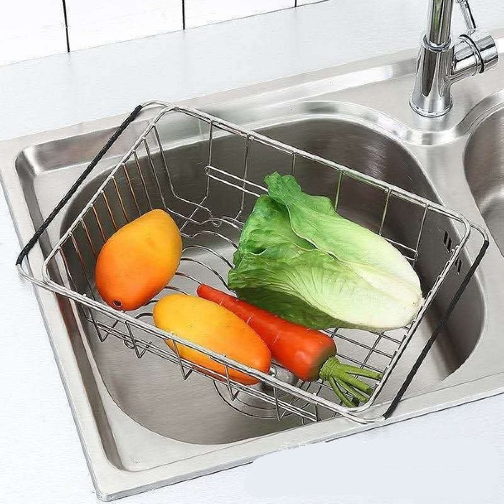 YQ Lavabo Drenaj Rafı Paslanmaz Çelik Drenaj Sepeti Lavabo Kase Geri Çekilebilir Drenaj Sepeti Mutfak Bulaşıklık Depolama (Yurt Dışından) - Gümüş Duvar Rafı Fiyatı