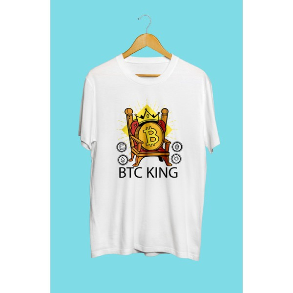 YQYQ Btc King Bitcoin Kripto Para Tasarım Baskılı Tişört Bayan T-shirt Fiyatı