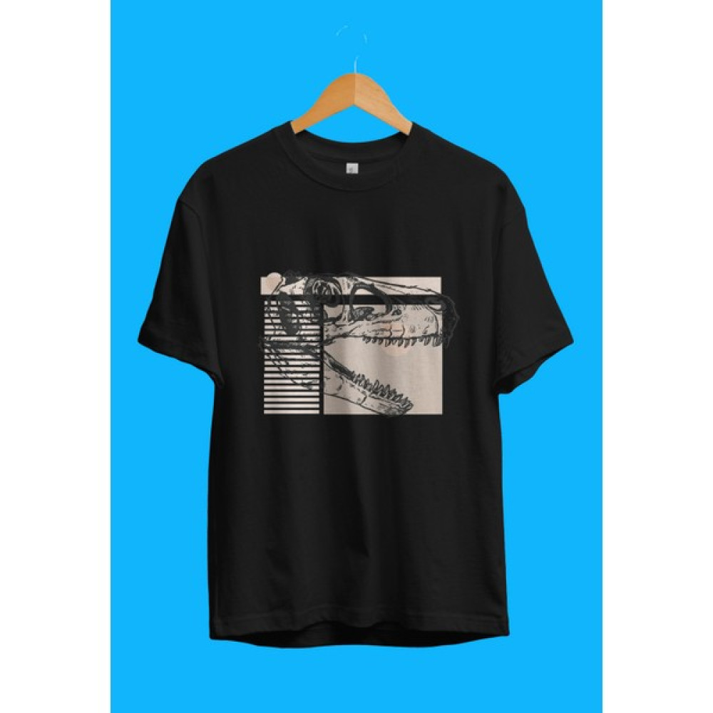 YQYQ Oversize Dinazor Iskelet Temalı Tasarım Baskılı Tişört Bayan T-shirt Fiyatı