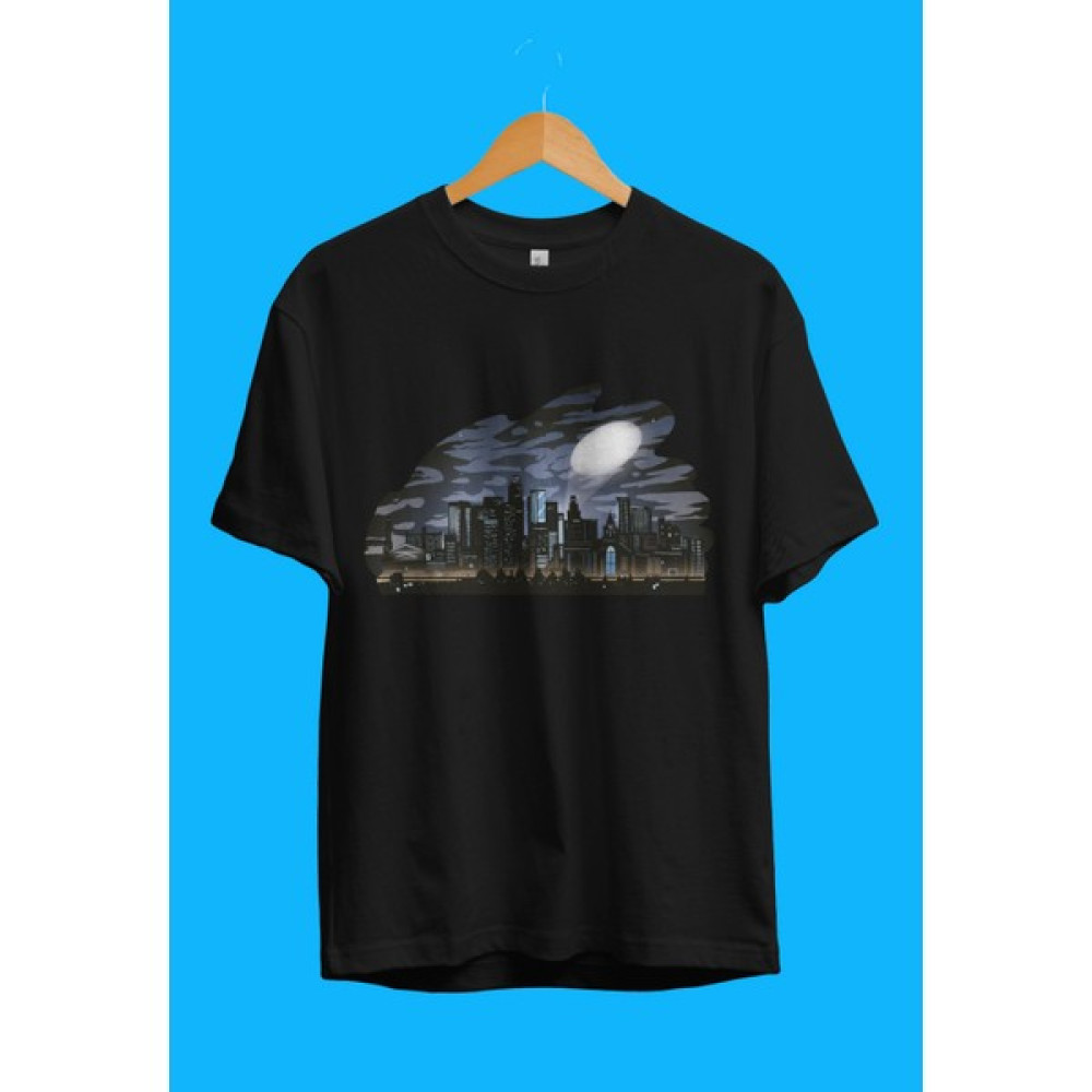 YQYQ Oversize Şehir Manzara Motor Park Tasarım Baskılı Tişört Bayan T-shirt Fiyatı