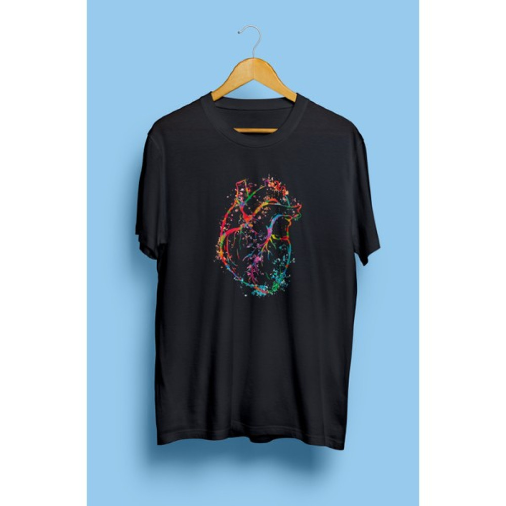 YQYQ Renkli Kalp Doktor Sağlık Tıp Sağlıkçı Tasarım Baskılı Unisex Tişört Bayan T-shirt Fiyatı