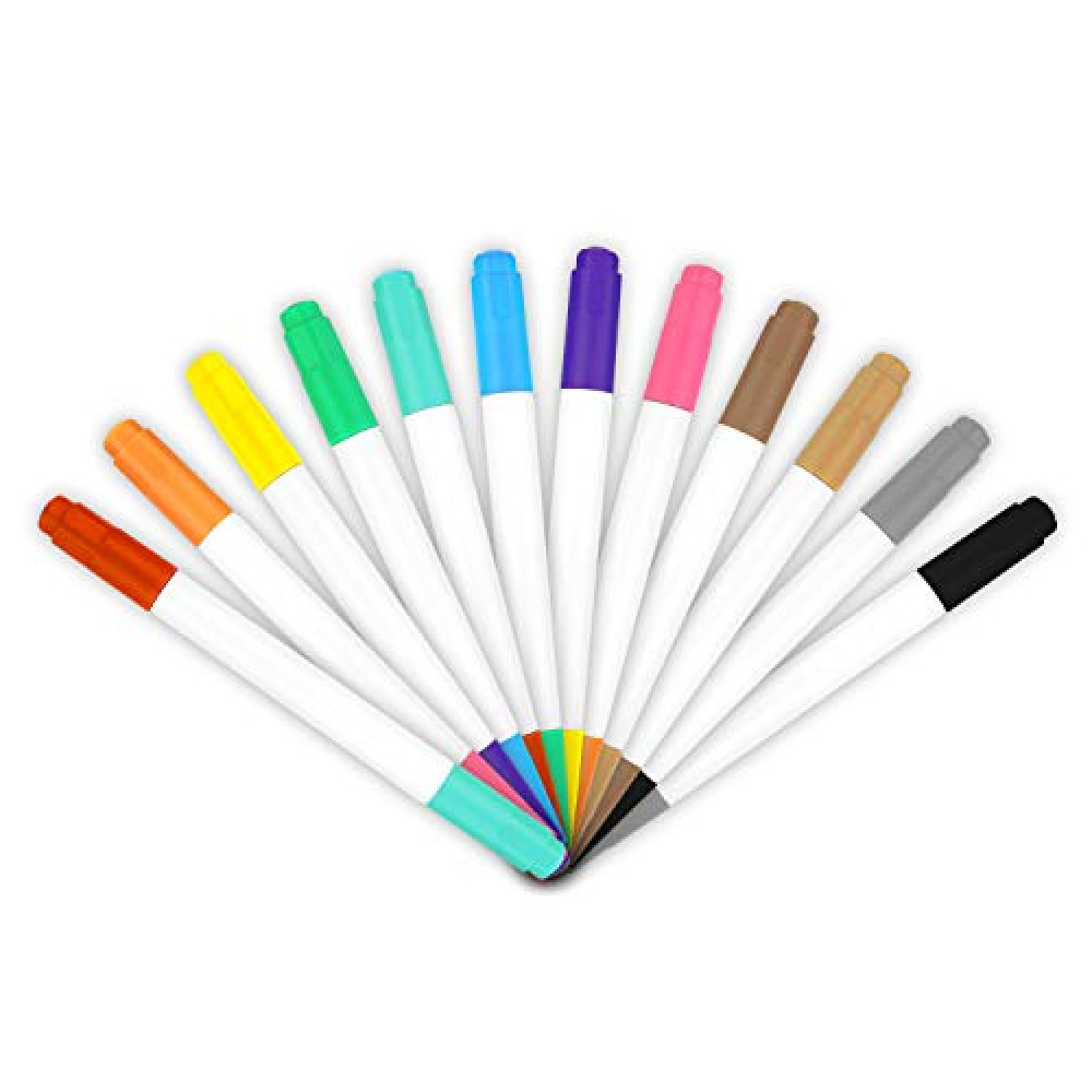 YR Dual Sided Neon Pens For Light Up LED Board, Neon Markers Applicable For Draw, Sketch, Create, Doodle, Art, Write, Learning Tablet, 12 Packs