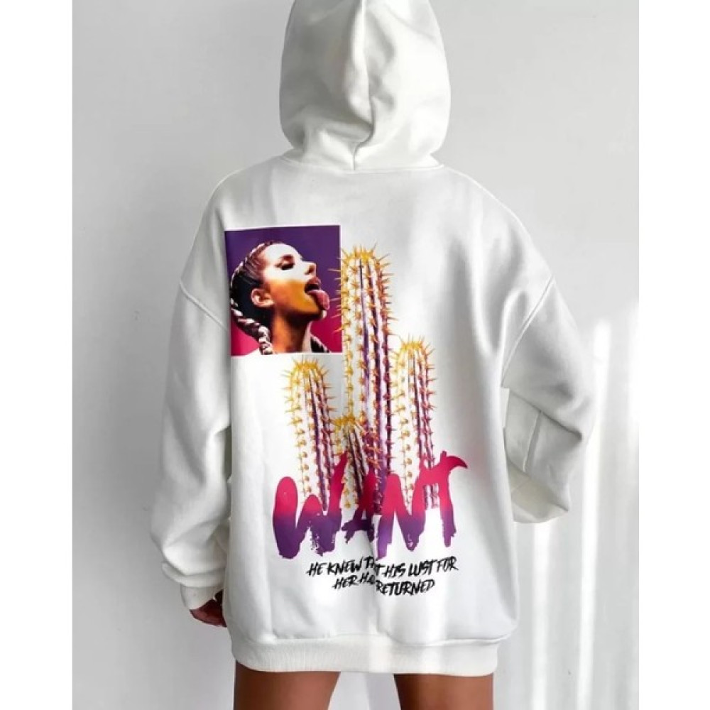 YS Innovation Baskılı Üç Iplik Kapüşonlu Oversize Sweatshirt - Beyaz - M Oto Boyaları Fiyatı