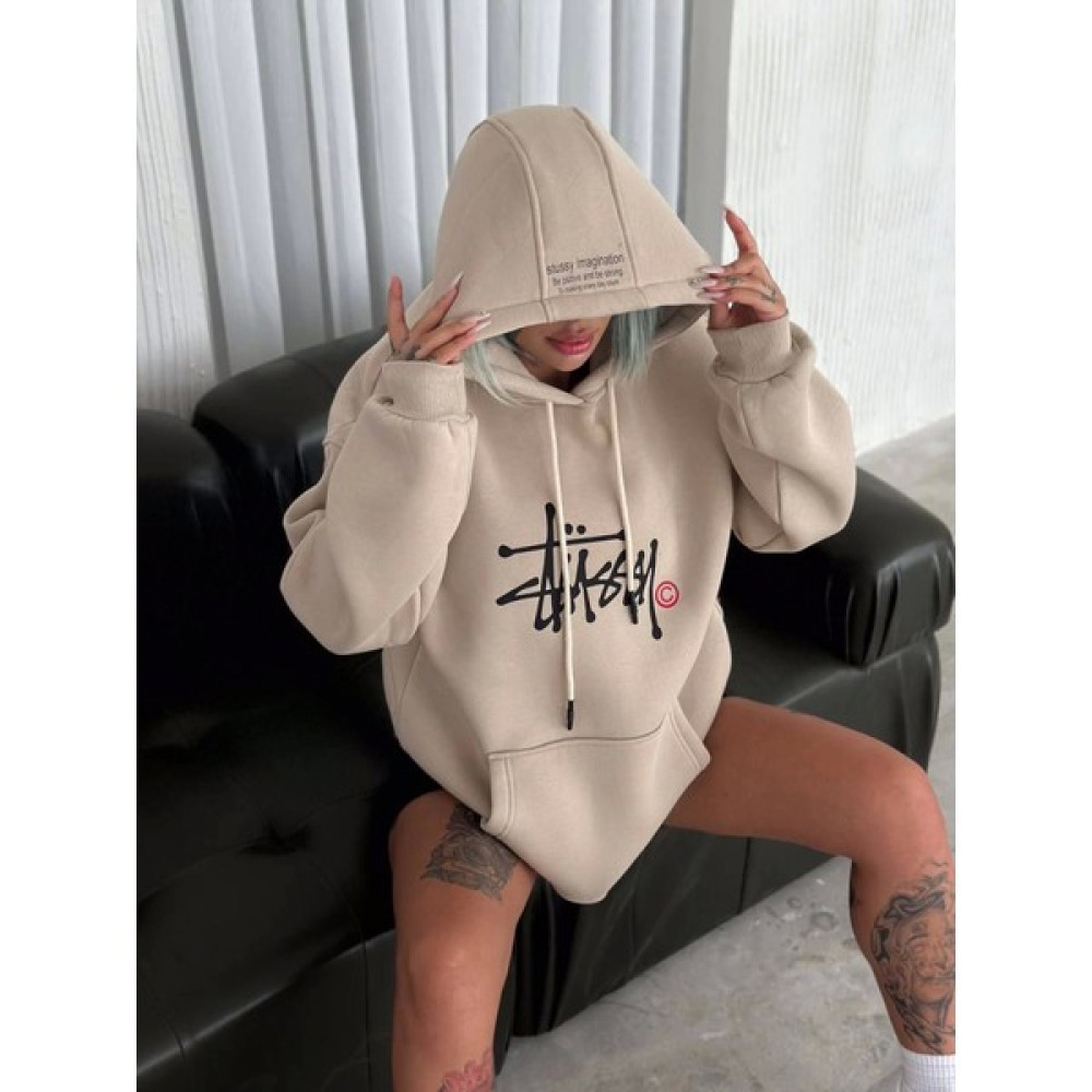YS Innovation Üç Iplik Kapşonlu Baskılı Sweatshirt - Bej - 2XL Oto Boyaları Fiyatı