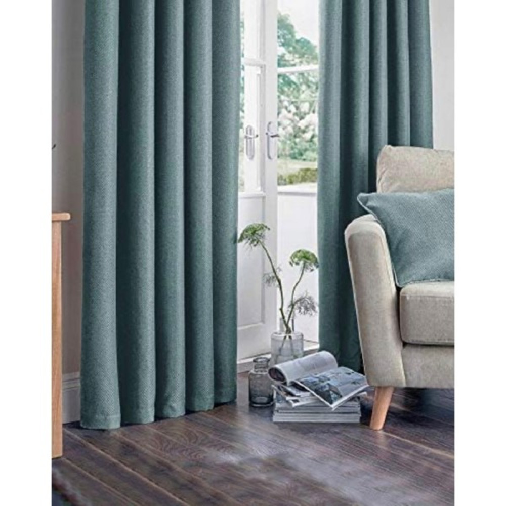 YS Perde Tasarım Nadia Modern Lüx Hasır Dokulu Kalın Keten Yüksek Kaliteli Fon Perde 1/3 Sık Pile - Deniz Mavisi - Mavi - 50 x 270 cm Fon Perde Fiyatı