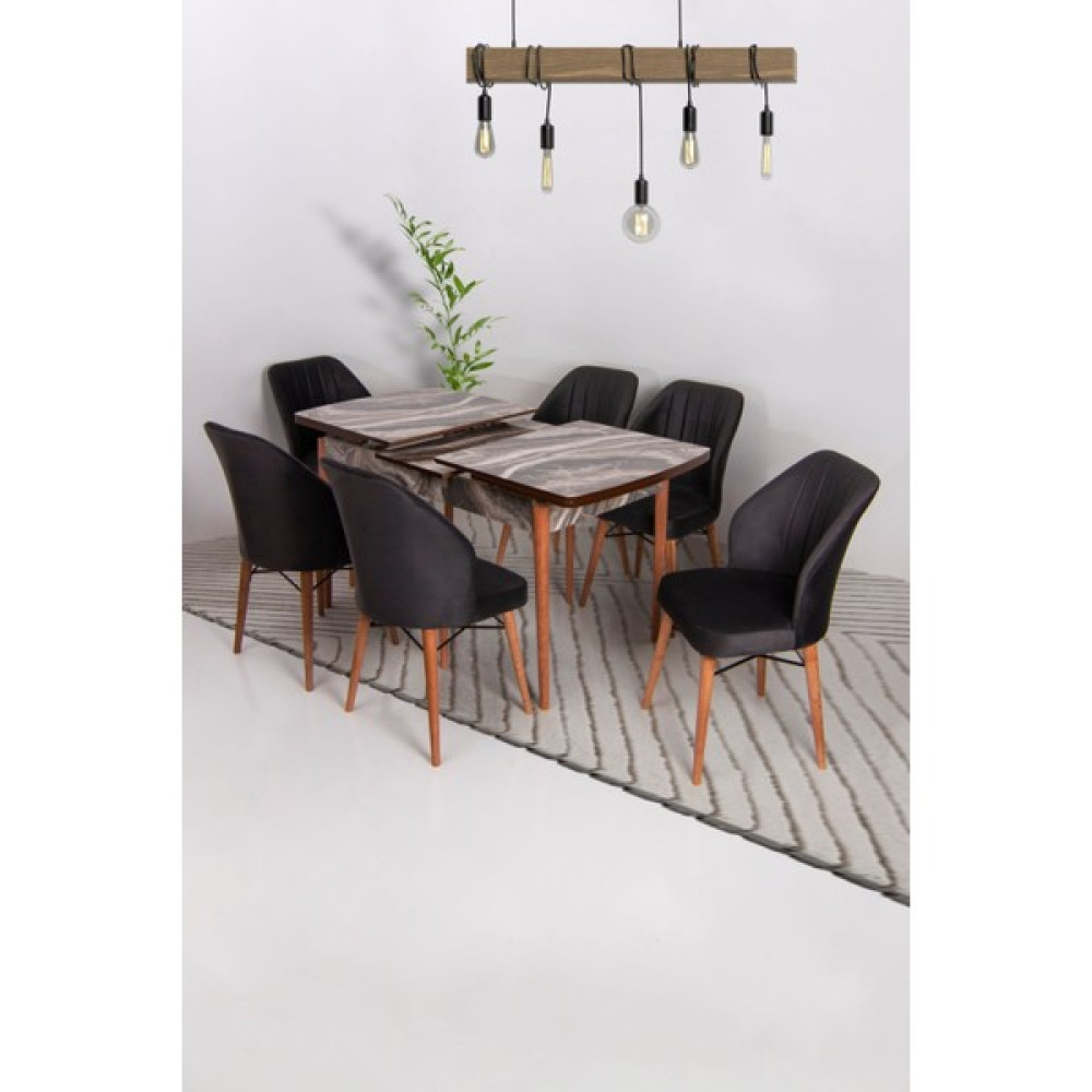 Ysf Woods 6'lı Sandalye Sadece Sandalye / Mutfak Sandalye Takımı-Sandalye Yemek Sandalye/lüks Sandalye - Antrasit - Gri Masa - Sandalye & Tabure Fiyatı