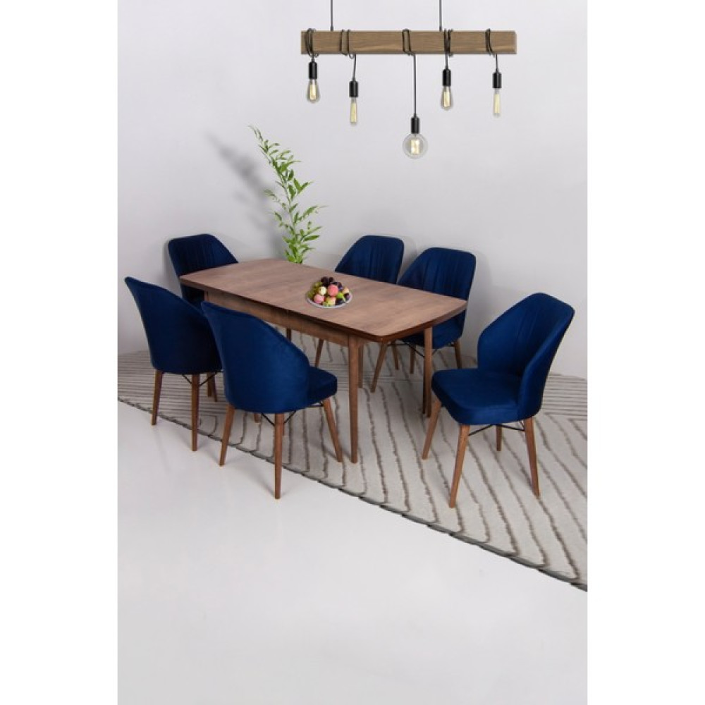 Ysf Woods Ceviz Serisi Mdf Masa Takımı Yemek Masa Sandalye Takımı Mutfak 6 Lı Sandalye Takımı Açılır Kapanır - Renkli Masa - Sandalye Seti / Takımı Fiyatı