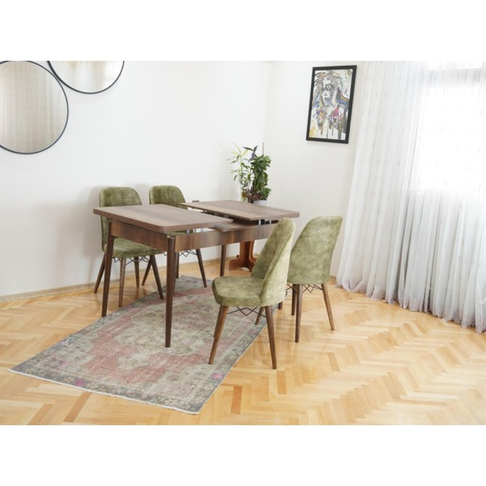 Ysf Woods Eko Model Mürekkep Serisi Masa Takımı/ 4 Sandalye 1 Masa /Mutfak Sandalye Takımı /Açılır Kapanır - Yeşil Masa - Sandalye Seti / Takımı Fiyatı