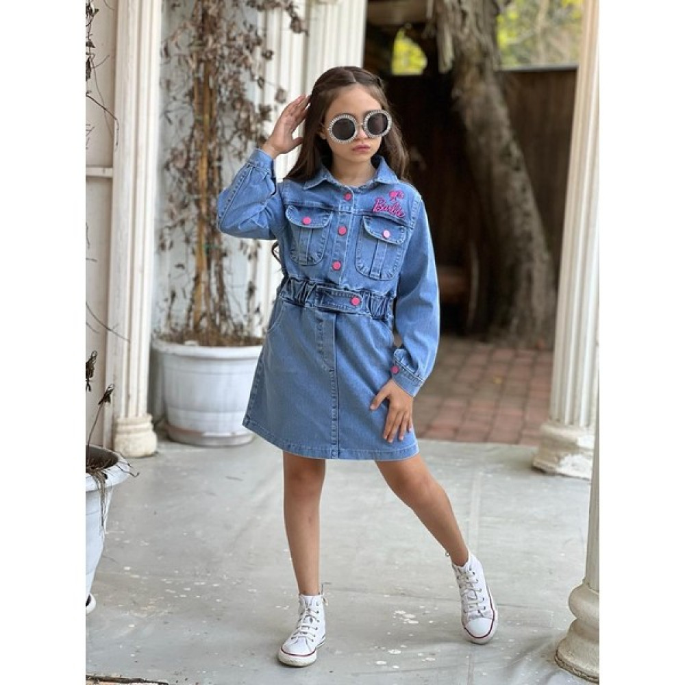 Ysfer Butik Kız Çocuk Kot Elbise Barbie Kız Çocuk Elbise Fiyatı