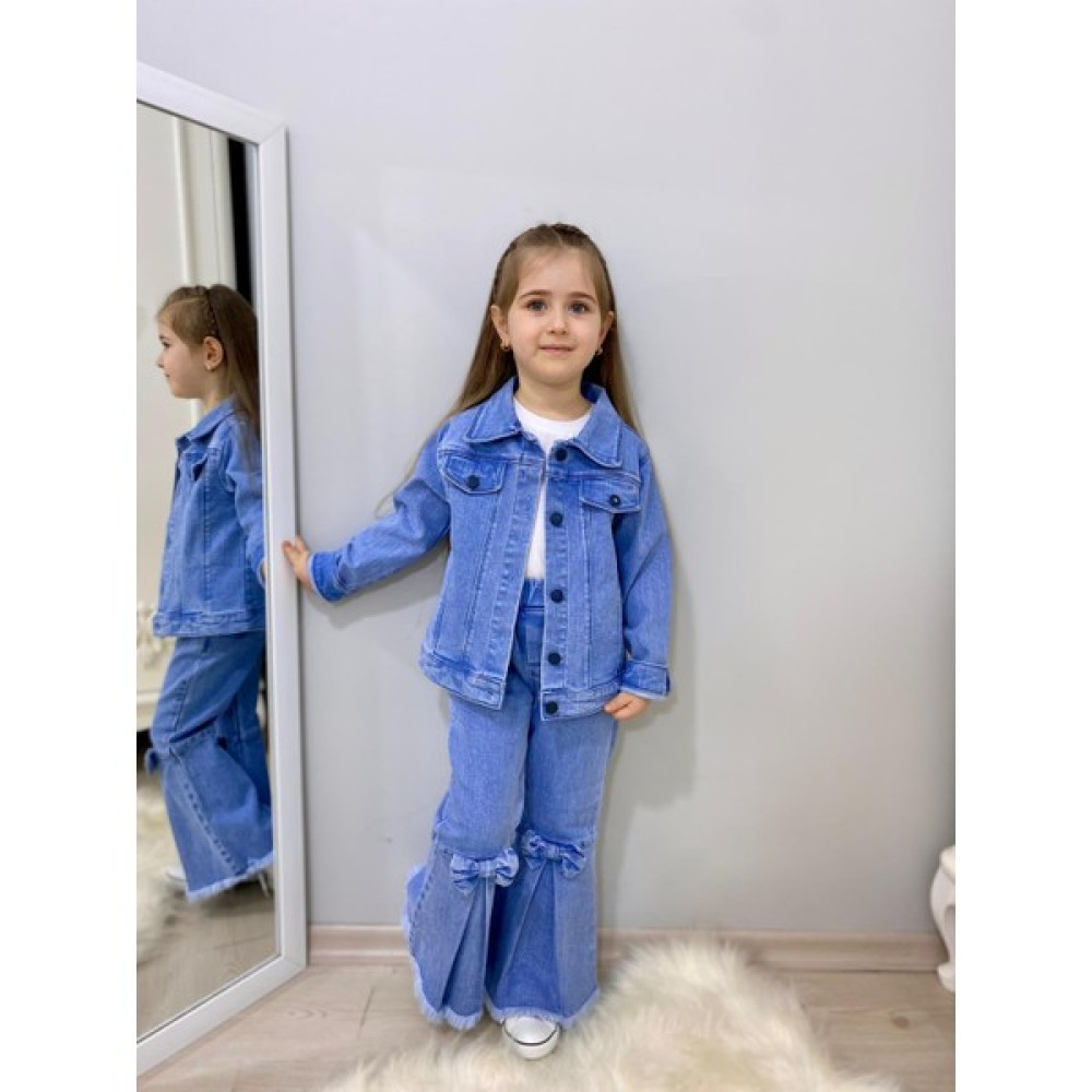 Ysfer Butik Kız Çocuk Kot Pantolon Kot Ceket Süprem Tşört Kız Çocuk Giyim Takımı Fiyatı