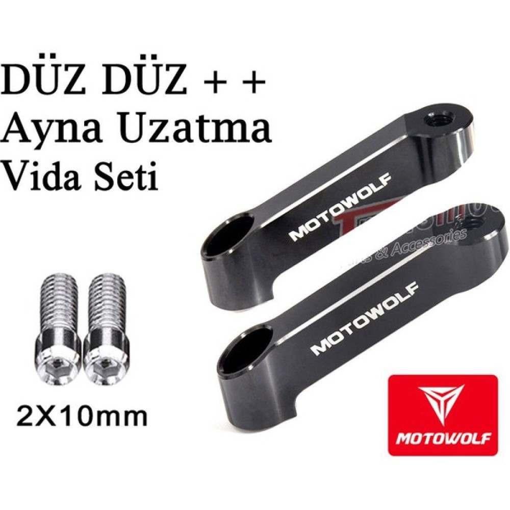Ysg Motowolf Ayna Uzatma Yükseltme Aparat Seti 10MM Düz Düz - Siyah Motorsiklet için Diğer Aksesuarlar Fiyatı