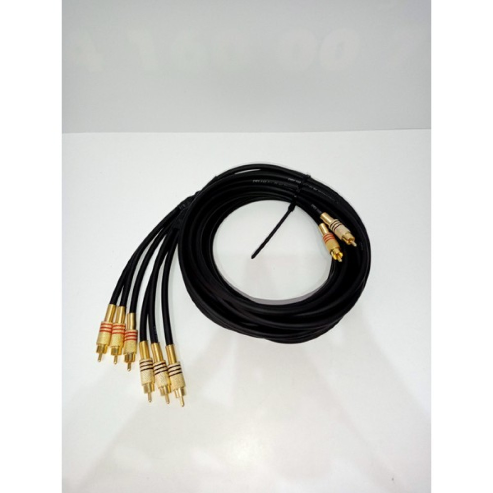 YSN Amfi Rca Kablosu - El Yapımı %100 Bakır Parazit Yapmaz - 2 Giriş 6 Çıkış Anfi Rca Kablosu - 5 Metre Ses Kablosu Fiyatı