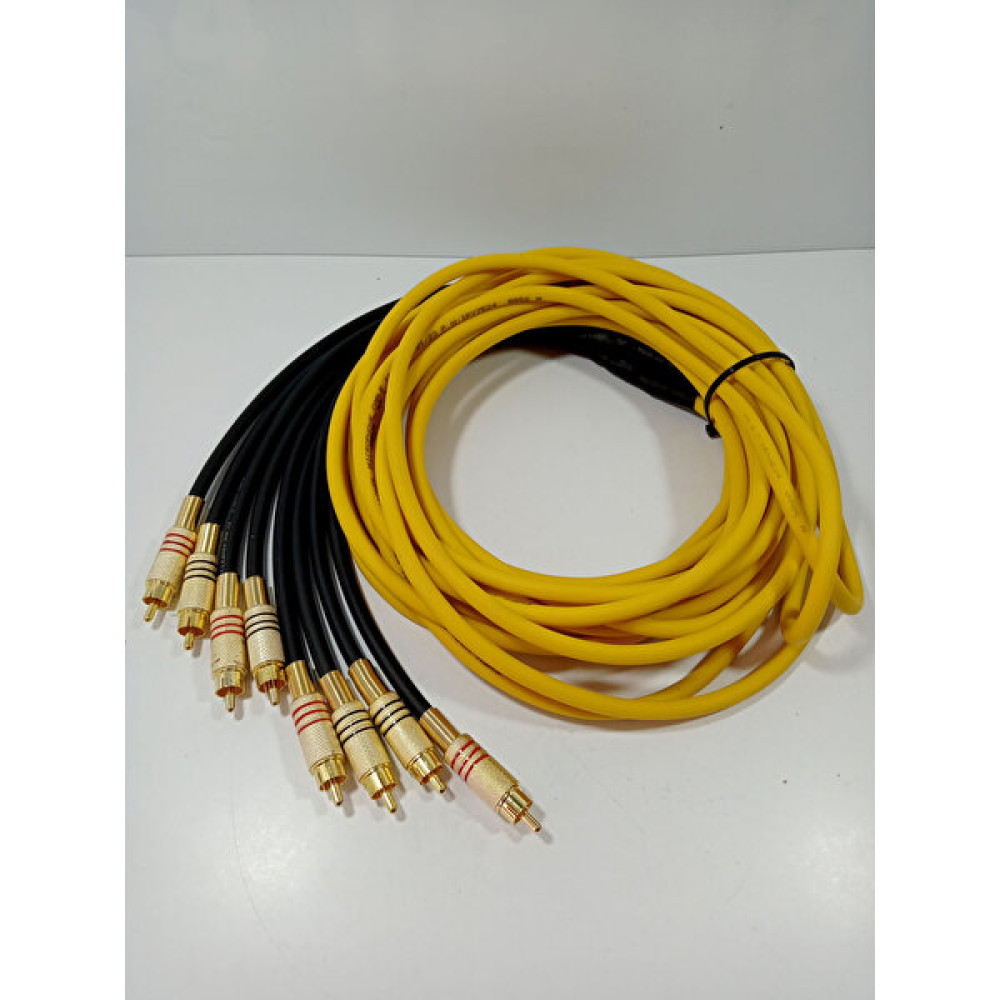 YSN Sounds Amfi Rca Kablosu – 4 Giriş 4 Çıkış – El Yapımı %100 Bakır – Anfi Rca Kablosu – 5 Metre Oto Hoparlörleri & SubWoofer Fiyatı
