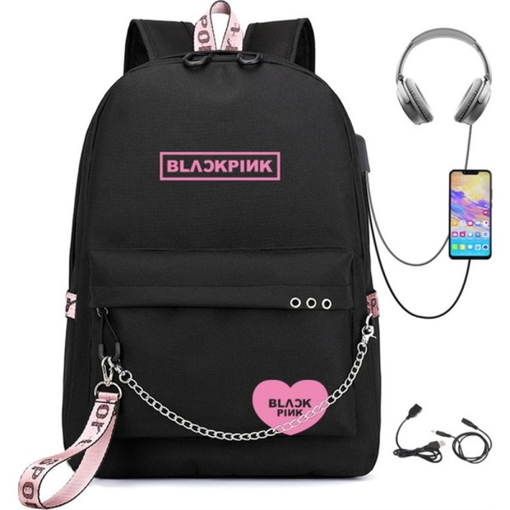 Yu Black Pink USB Şarj Edilebilir Çok Fonksiyonlu Büyük Kapasiteli Su Geçirmez Sırt Çantası (Yurt Dışından) Unisex Sırt Çantası Fiyatı