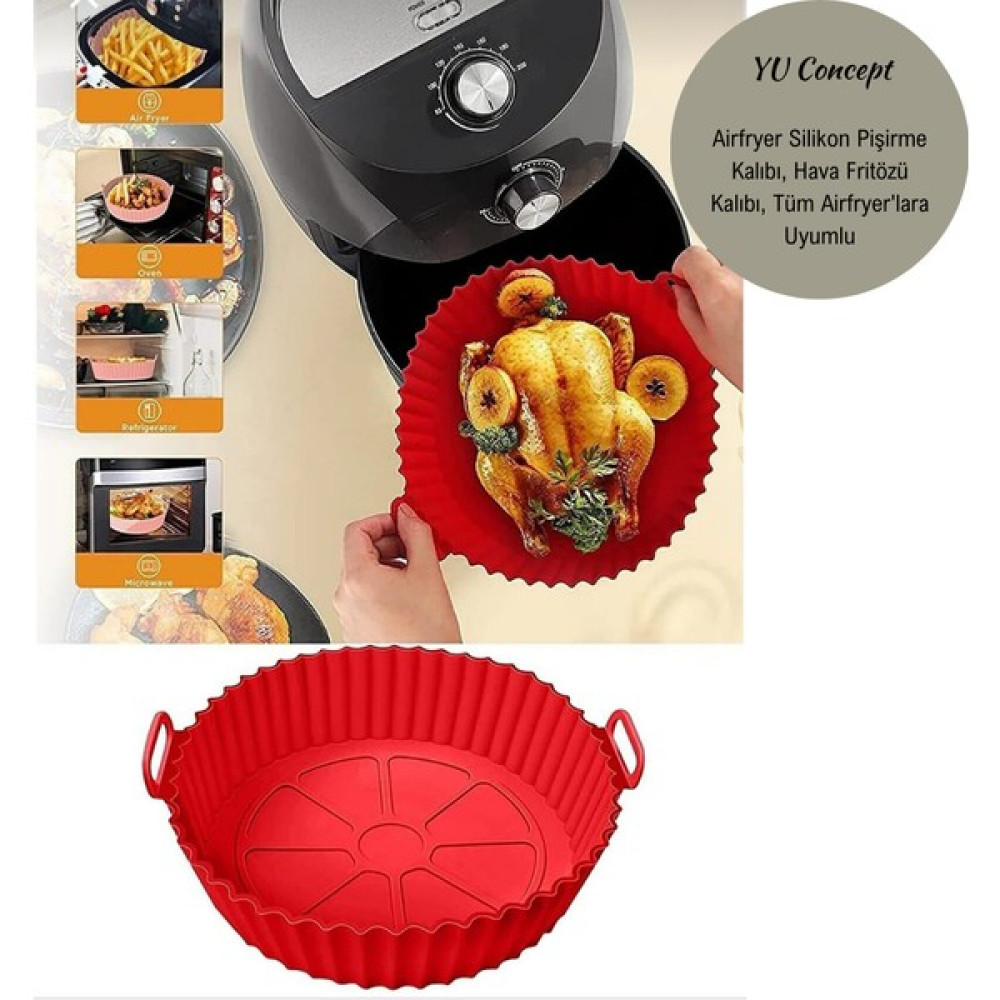 Yu Concept - Airfryer Silikon Pişirme Kalıbı, Hava Fritözü Kalıbı, Airfryer Aksesuar, Tüm Airfryer'lara Uyumlu Kek Kalıpları Fiyatı