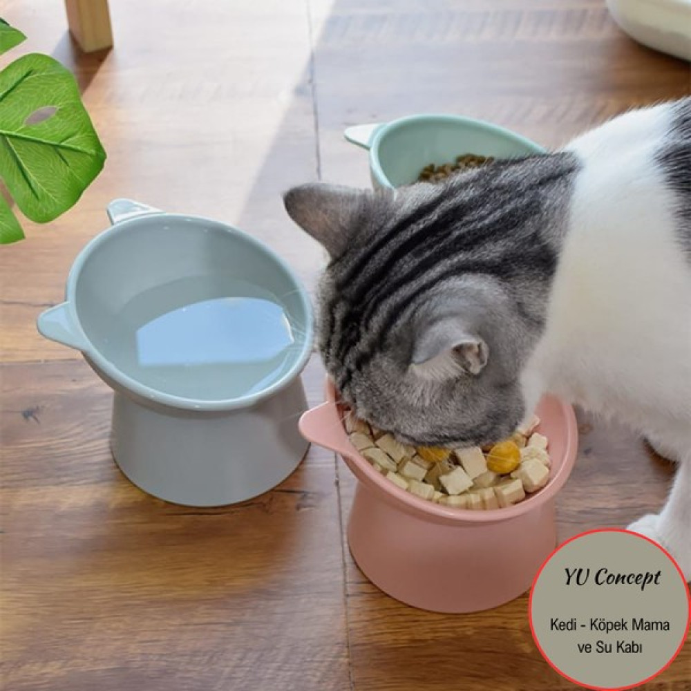 Yu Concept Yükseltimiş Kedi Köpek Mama ve Su Kabı 2 Adet Evcil Hayvan Ürünleri Fiyatı