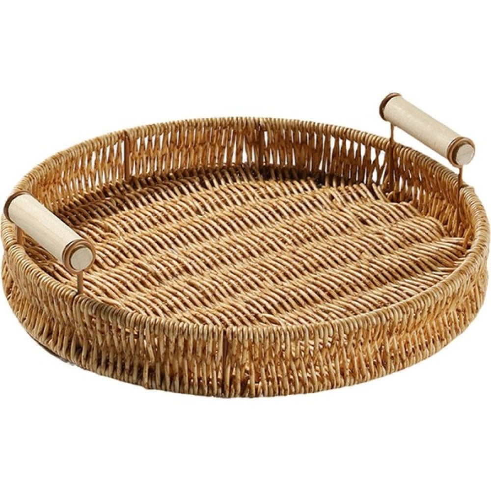 Yu Strade Store El Dokuma Rattan Tepsi - Ahşap (Yurt Dışından) - Kahverengi Servis Tepsisi Fiyatı